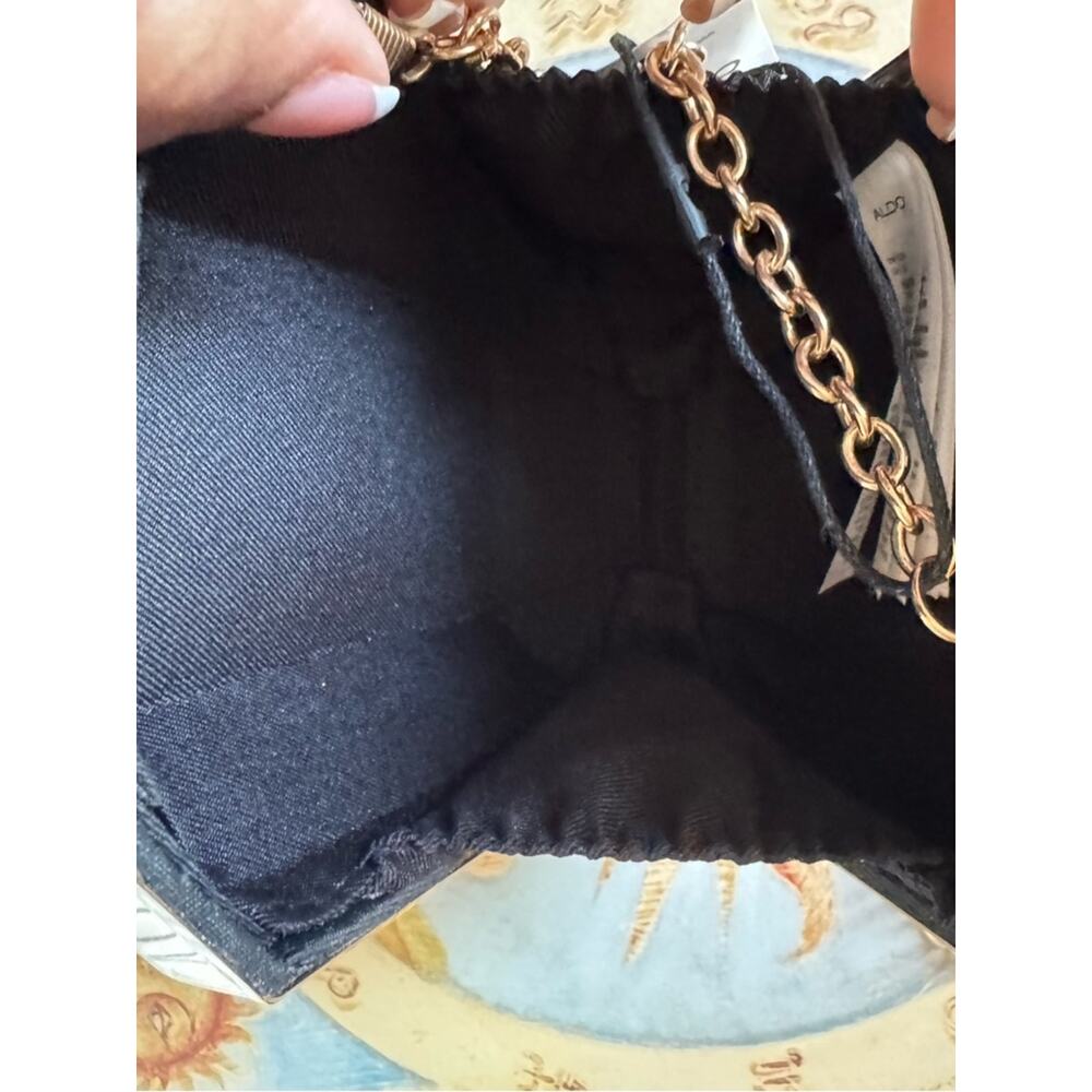 Aldo Black and Gold Chain Crossbody Bag - Picture 3 of 3